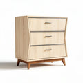 Ladenkast van hout met drie lades in beige 80 x 40 x 90cm