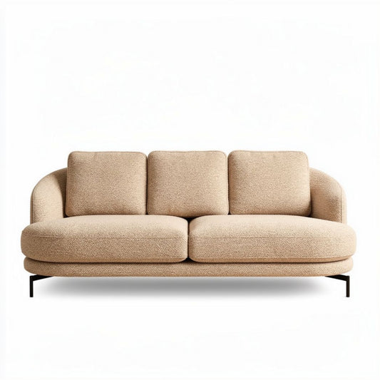 Beige stoffen bank met metalen poten 200 x 90 x 85cm voor woonkamer