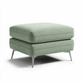 Poef in groen stof met metalen poten 65 x 65 x 40cm
