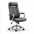 Ergonomische bureaustoel met verstelbare rugleuning en armleuningen in grijs kunstleer 60 x 60 x 120cm