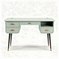 Bureau in lichtgroen met 4 lades en metalen poten 120 x 60 x 75cm
