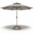 Parasol met een diameter van 300 cm en een stevige kunststof voet in beige