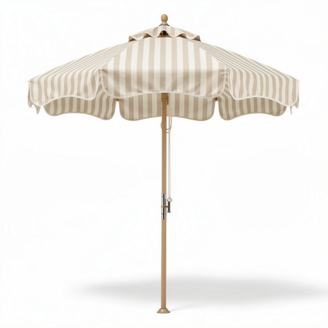 Parasols met streepdesign in naturel en beige van 240 x 240 x 250cm